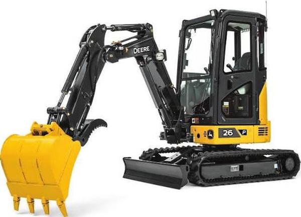 John Deere 26 P-Tier compact excavator available for rent in Rochester, NY