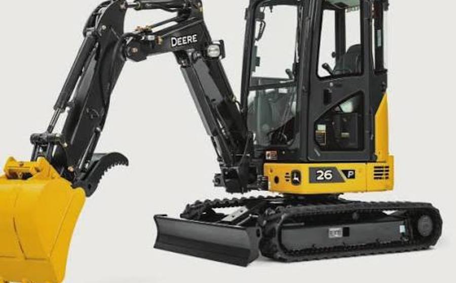 John Deere 26 P-Tier compact excavator available for rent in Rochester, NY